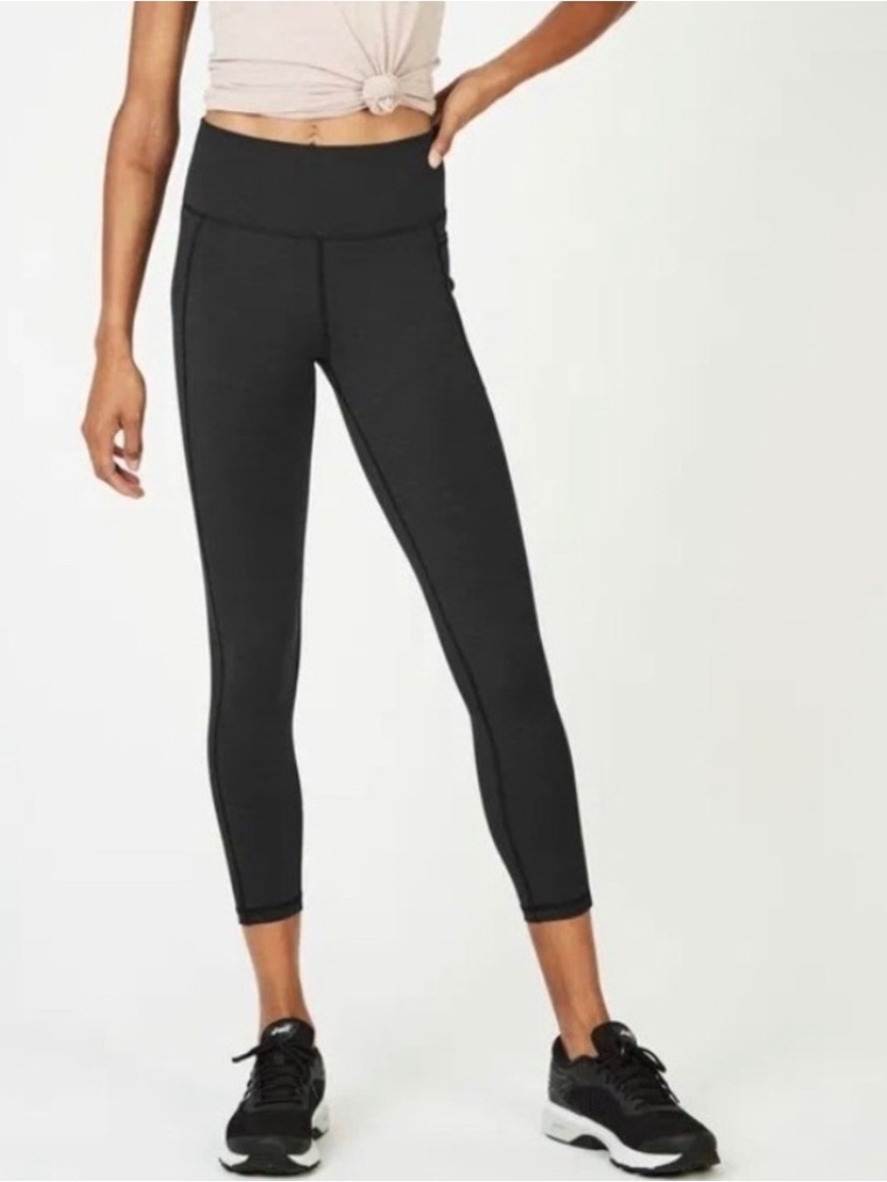 Sweaty Betty High Rise Super Sculpt 7/8 Legging Black Charcoal Gray Stripe